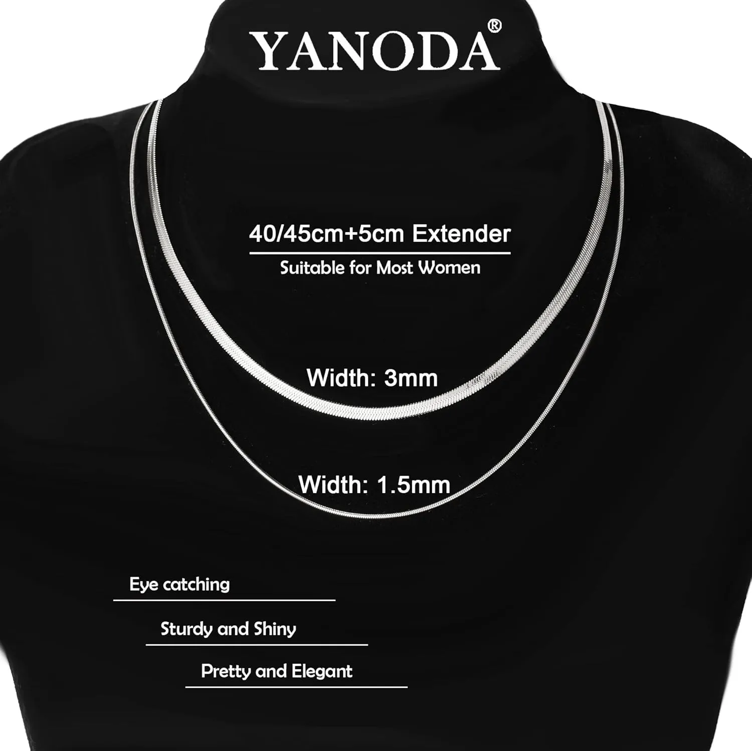YANODA Herringbone Necklace for Women,14K Gold Necklaces for Women, Dainty Layered Gold Necklace for Women Thin Gold Snake Chain Necklaces Jewelry for Women