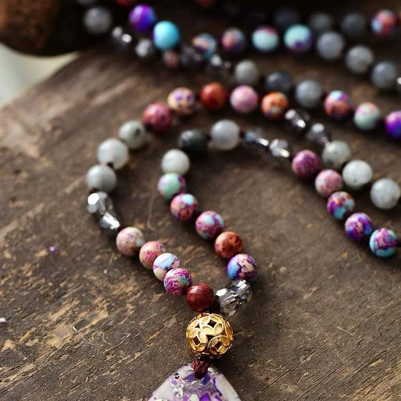 'Yariwan' Labradorite & Purple Jasper Pendant Necklace