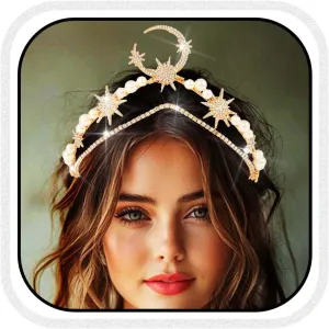 Yean Moon Star Fairy Crown Goddess Headband Headpiece for Women