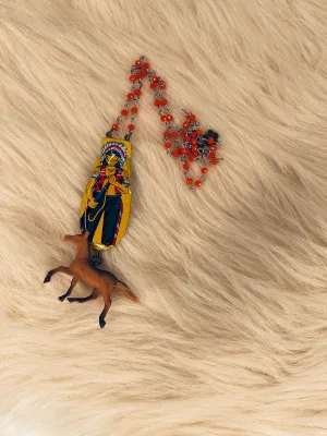 Yellow Chief Clicker w/Horse Charm Necklace by Gina