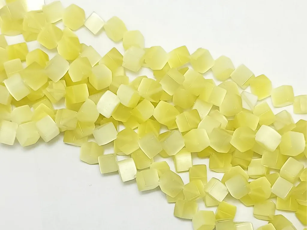 Yellow Monalisa Cube Stone Beads