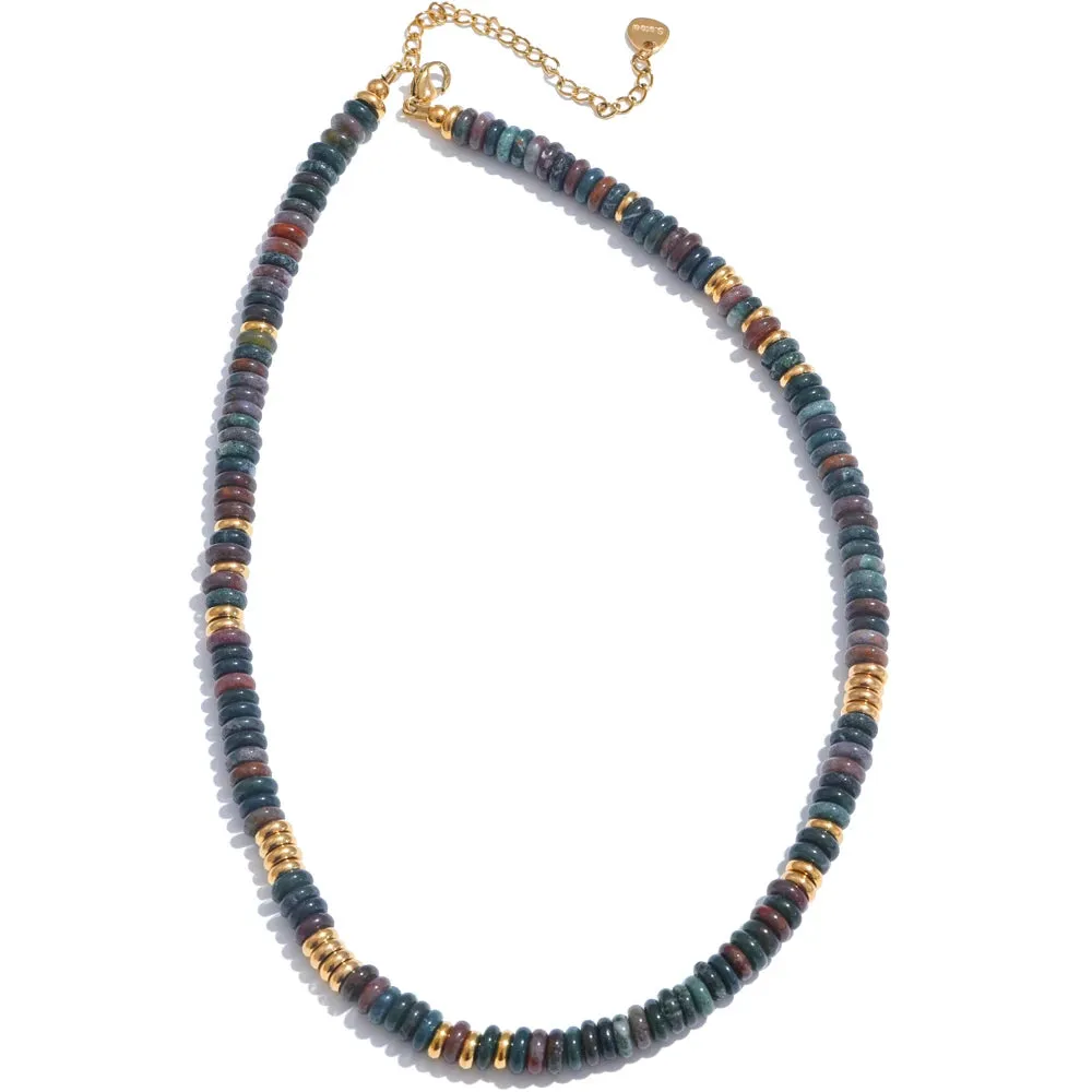Yhpup Colorful Natural Stone Beads Handmade Y2K Necklace