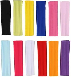 Yoga Cotton Headbands, Elastic Stretch Headband Sports Headband for Women Girls Sports, Yoga, Cycling 12 Colorswomen