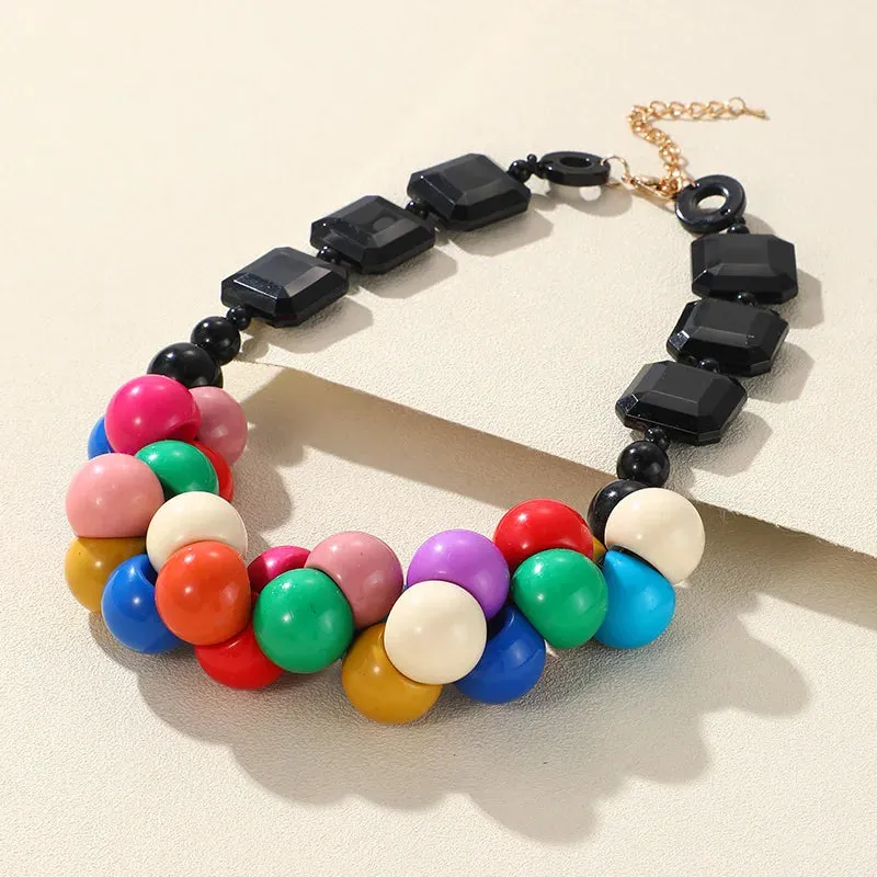 Zara Trendy Beads Big Pendant Necklace