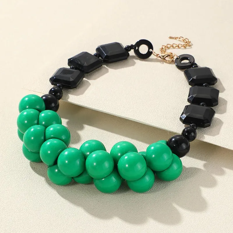 Zara Trendy Beads Big Pendant Necklace
