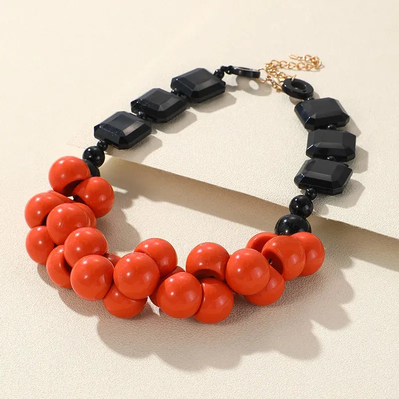 Zara Trendy Beads Big Pendant Necklace