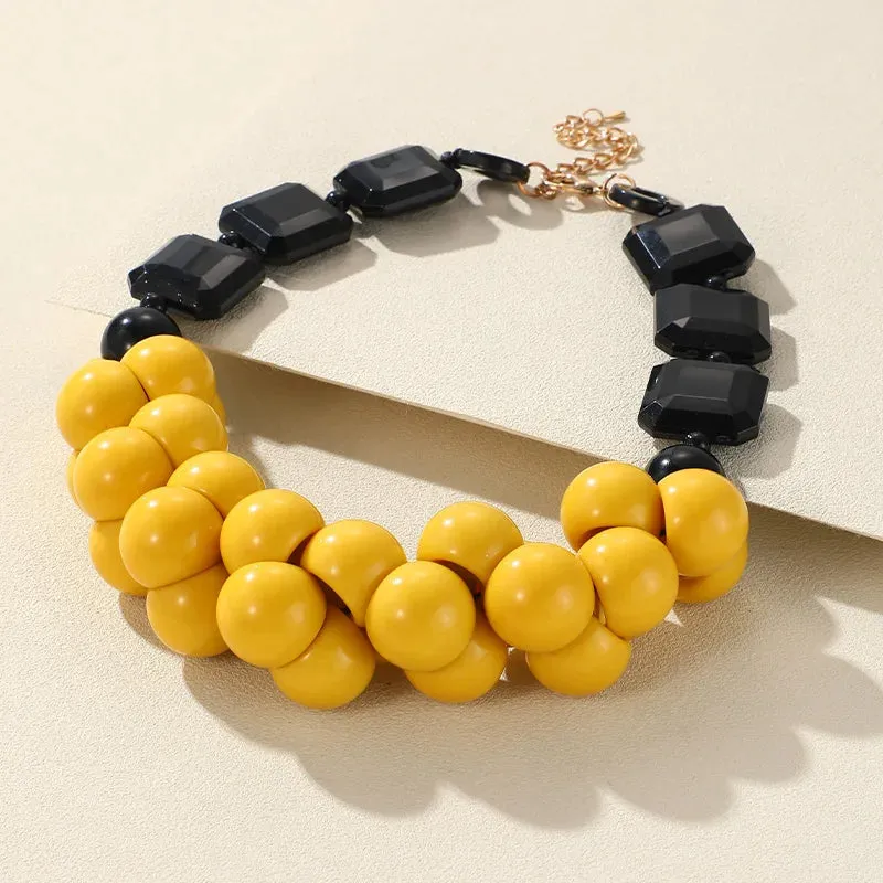Zara Trendy Beads Big Pendant Necklace