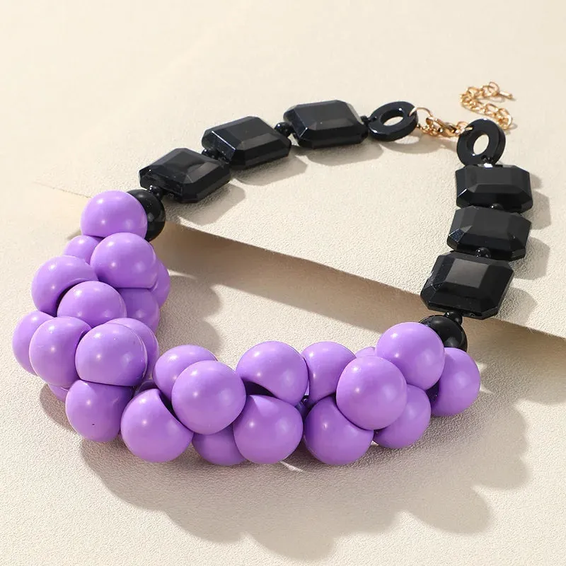 Zara Trendy Beads Big Pendant Necklace