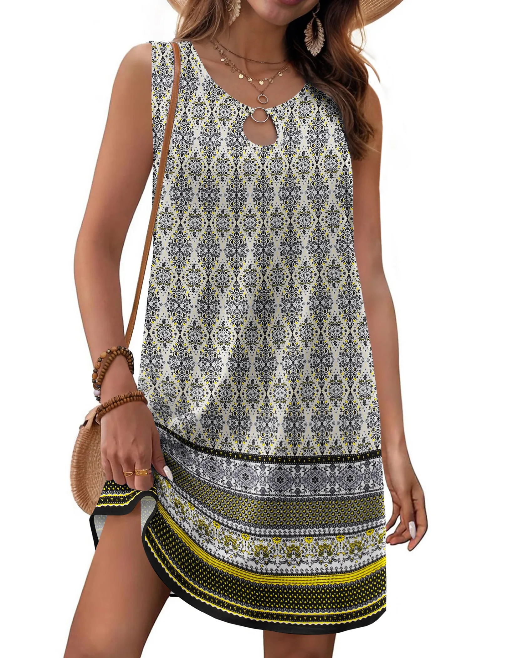 Zeagoo Womens Summer Dresses Loose Boho Tank Dress