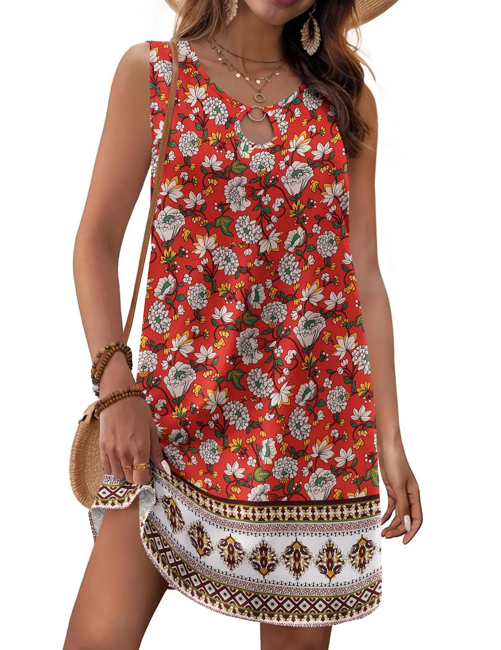 Zeagoo Womens Summer Dresses Loose Boho Tank Dress