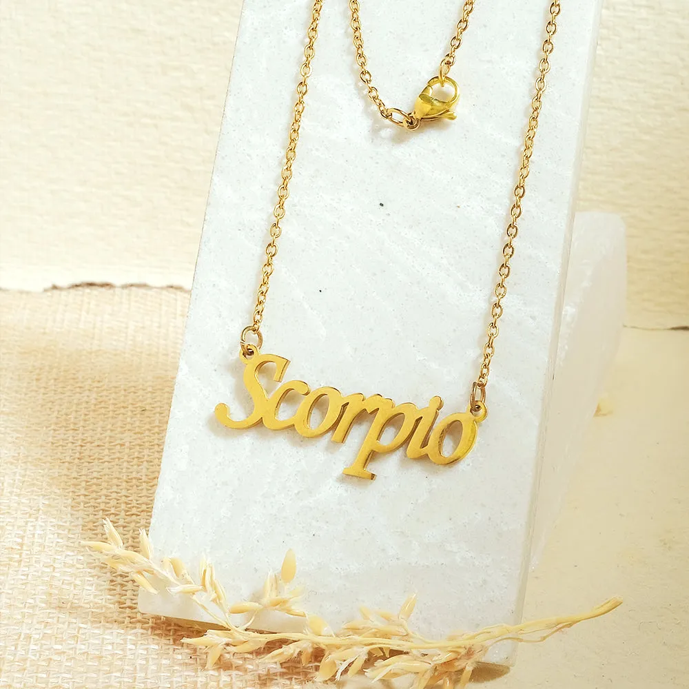 Zodiac Name Necklaces