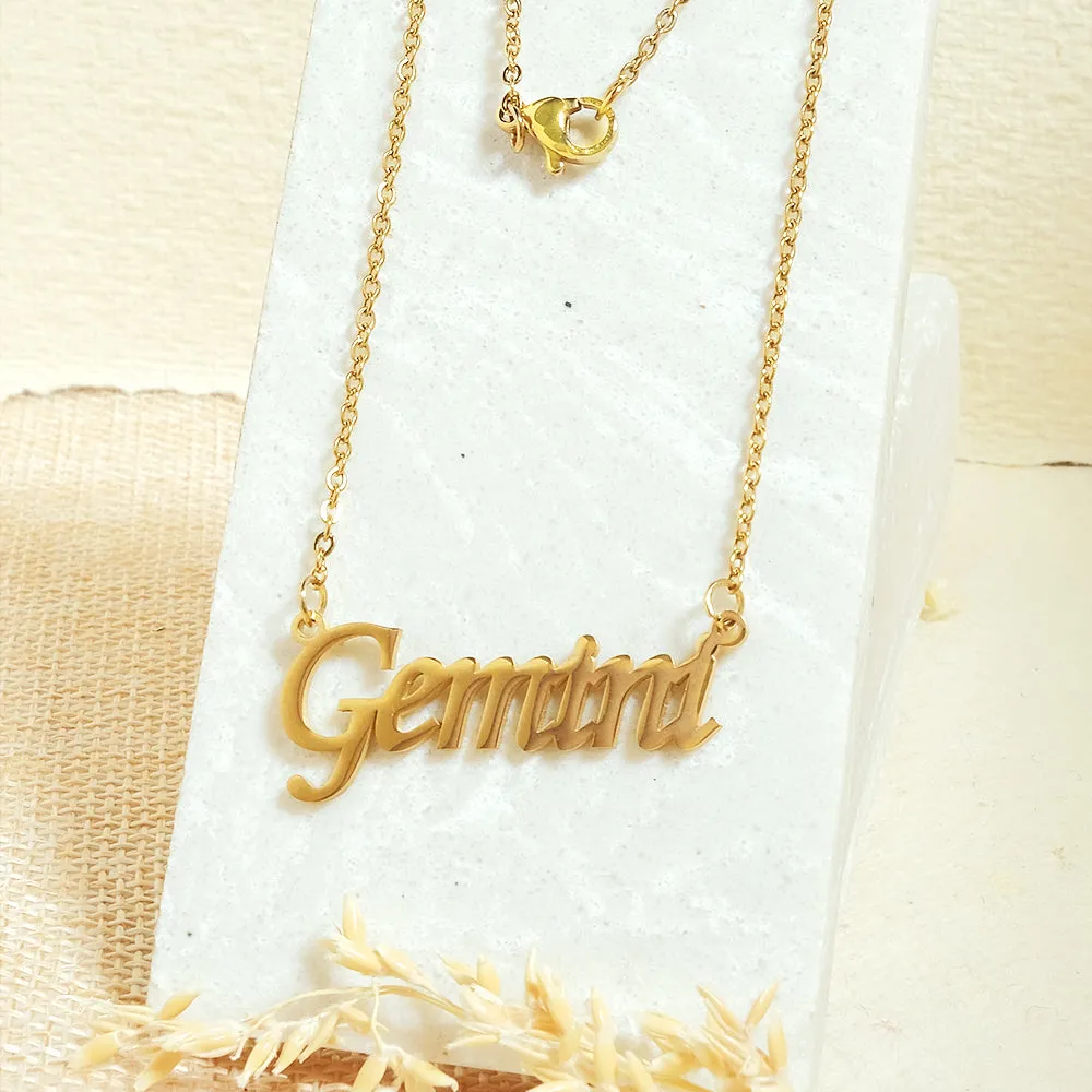 Zodiac Name Necklaces