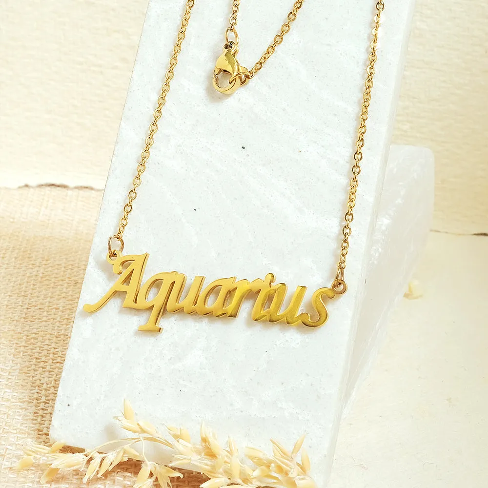 Zodiac Name Necklaces